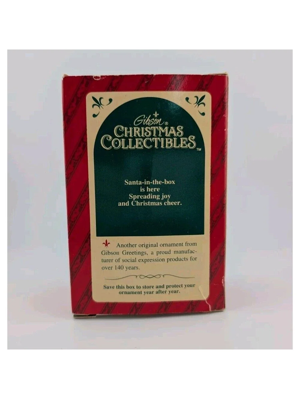 Gibson Christmas Collectibles Santa In The Box Tree Ornament Vintage 1993